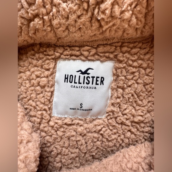 Hollister Fleece Teddy Semi-Cropped Half Zip Pullover Small - Picture 5 of 6